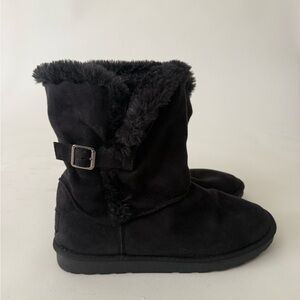 Route 66 Black Fur-Trimmed Winter Boots